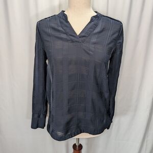 Banana Republic Dark Blue V-Neck Blouse